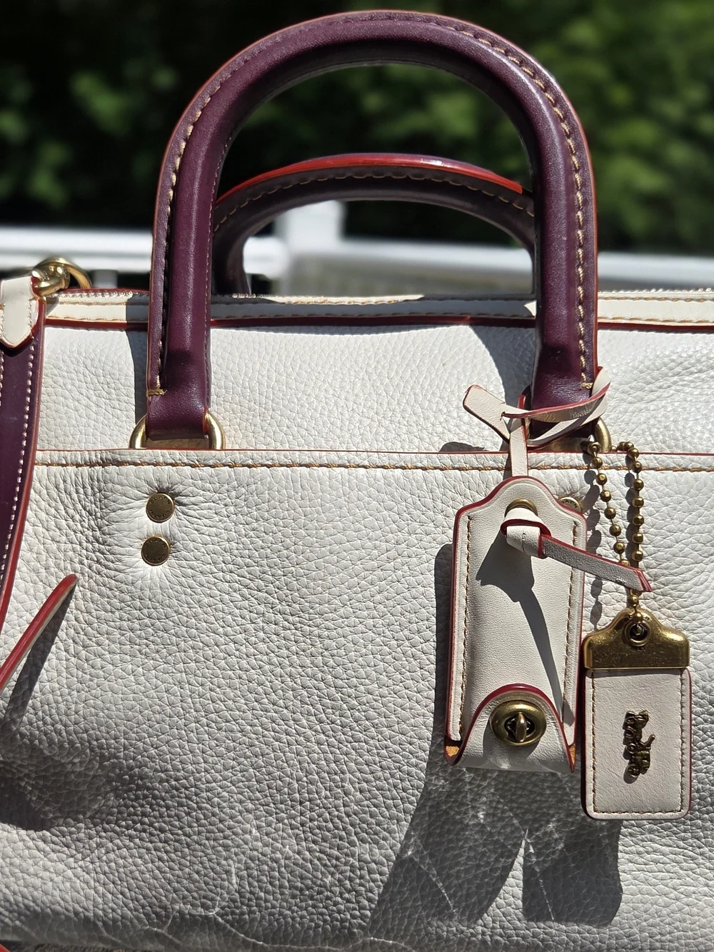 Coach 1941 ROGUE Satchel in Chalk Ivory-Pebbled Glovetanned Leather